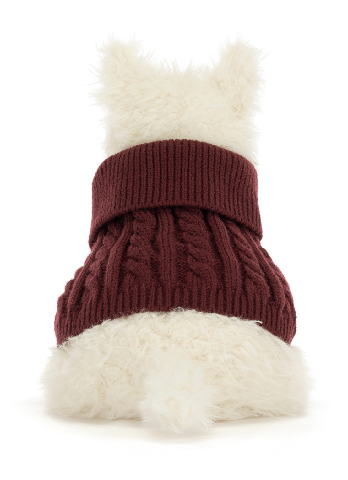 Jellycat Munro Scottie Dogwinter Jumper knuffel 25 cm - achterkant 2 beige