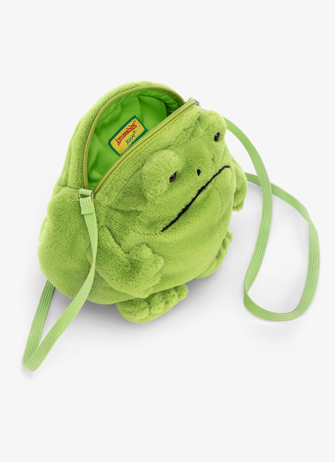 Jellycat Ricky Rain Frog knuffeltas 17 cm - detail multicolor