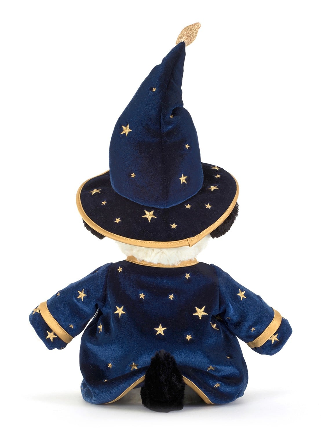 Jellycat Rufferty Puppy Wizard Outfit knuffel 31 cm - achterkant 8 donkerblauw
