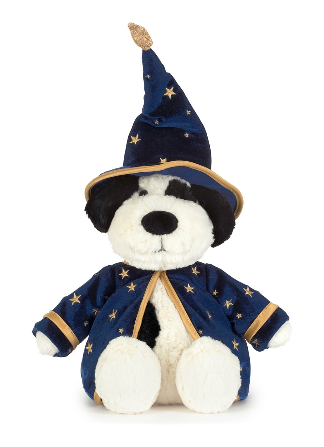 Jellycat Rufferty Puppy Wizard Outfit knuffel 31 cm - detail donkerblauw