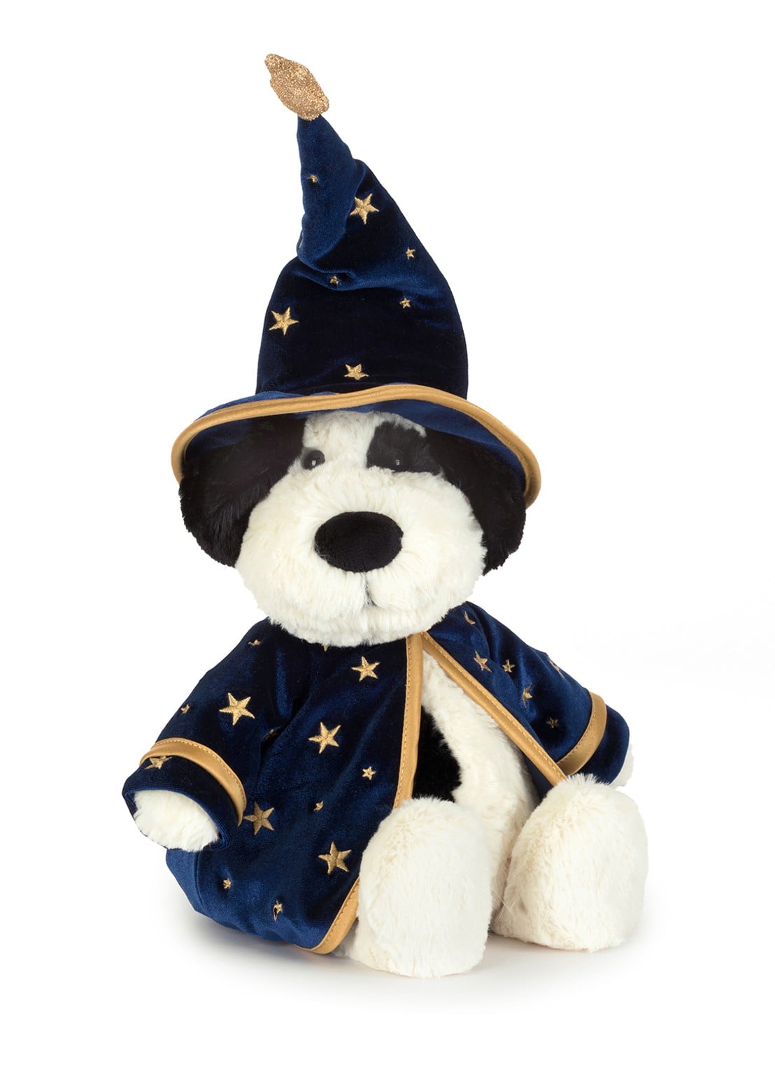 Jellycat Rufferty Puppy Wizard Outfit knuffel 31 cm - voorkant 6 donkerblauw