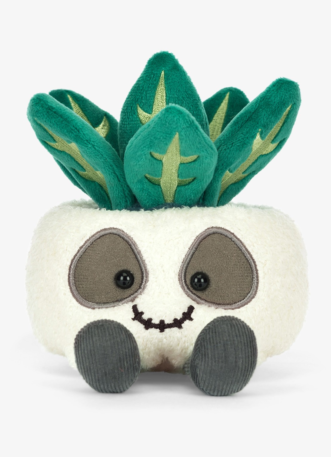 Jellycat Skull Planter knuffel 14 cm - voorkant 3 beige