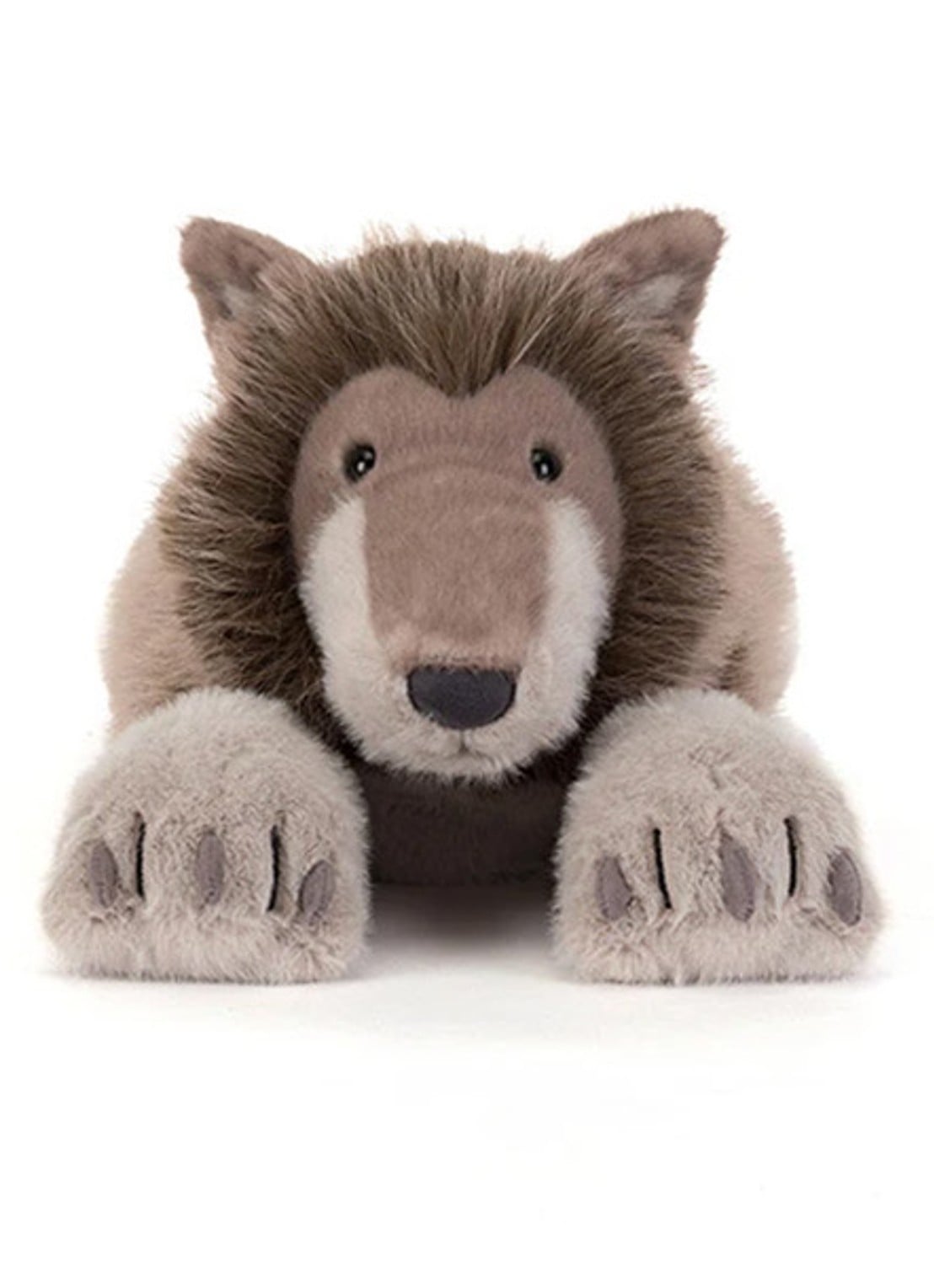 Jellycat Ulrich Wolf knuffel 19 cm - detail grijs