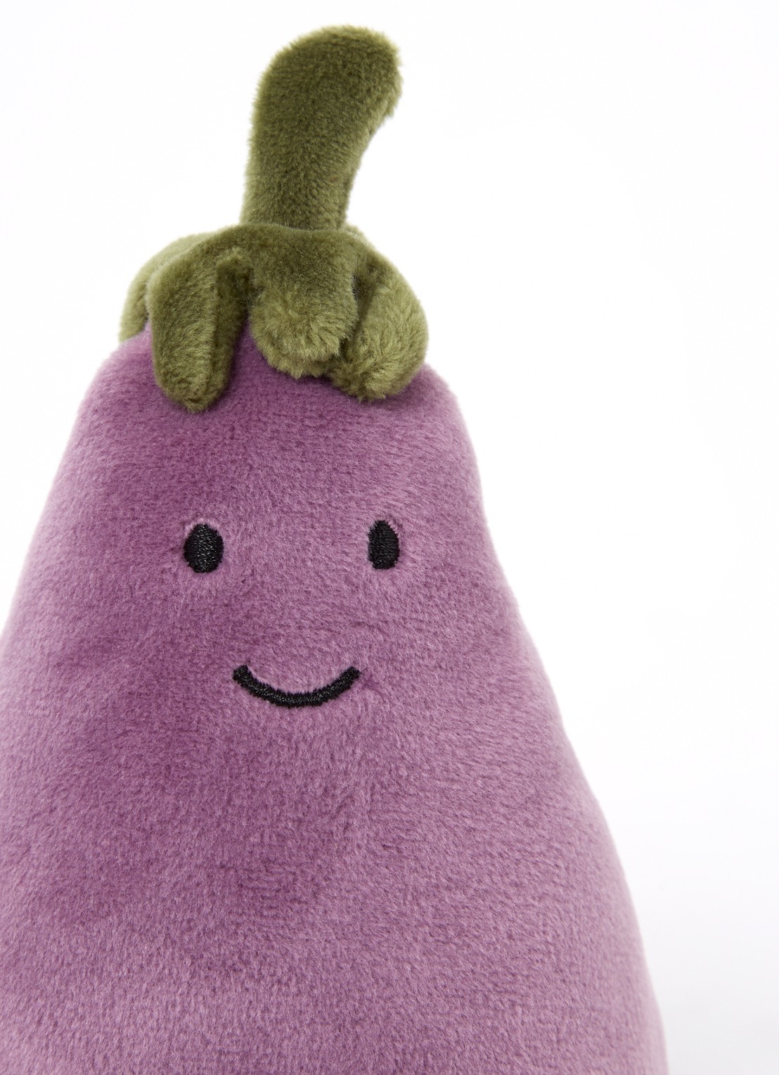 Jellycat Vivacious Vegetable Aubergine knuffel 16 cm - voorkant 2 paars