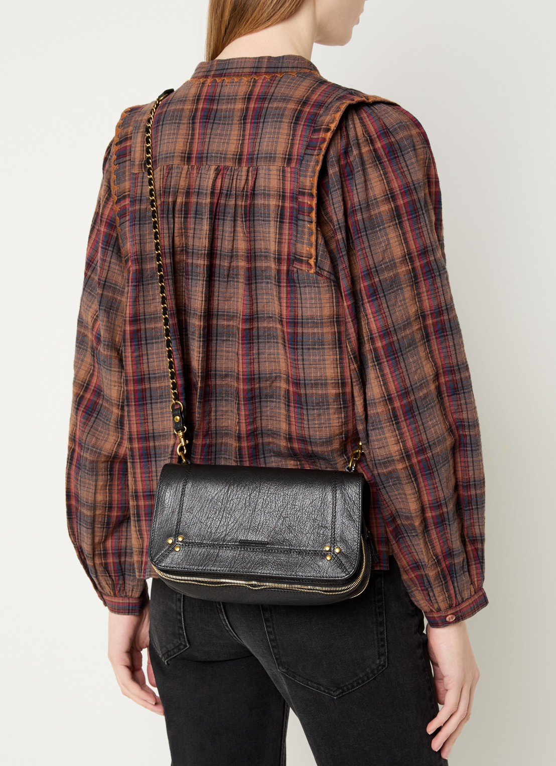 Jérôme Dreyfuss Bobi crossbodytas van geitenleer - voorkant 3 zwart