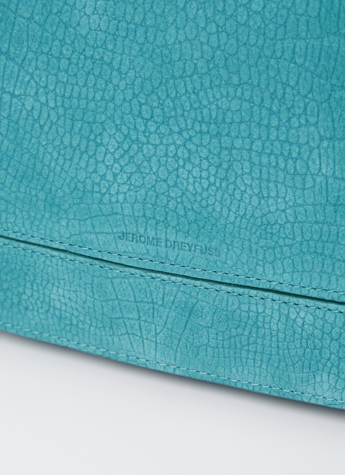 Jérôme Dreyfuss Bobi crossbodytas van suède met crocostructuur - detail 4 zeegroen