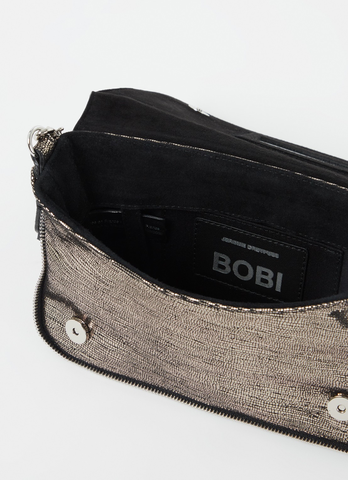 Jérôme Dreyfuss Bobi S crossbodytas van geitenleer  - detail zilver