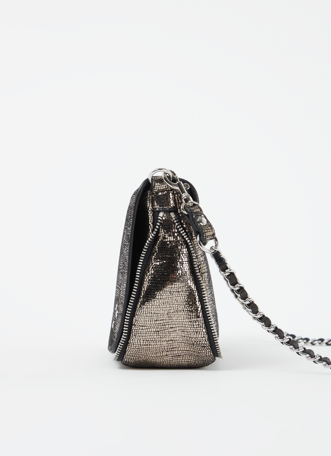 Jérôme Dreyfuss Bobi S crossbodytas van geitenleer  - detail 2 zilver