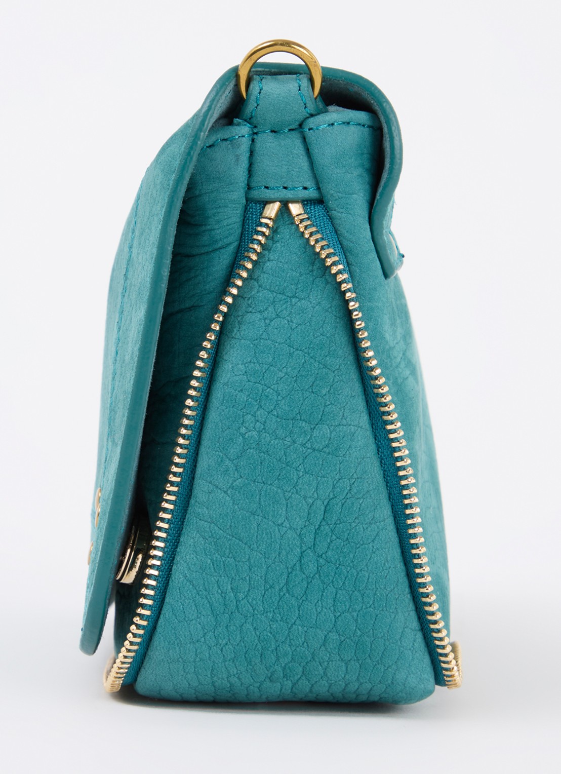 Jérôme Dreyfuss Bobi S crossbodytas van suède met crocostructuur - detail 2 turquoise