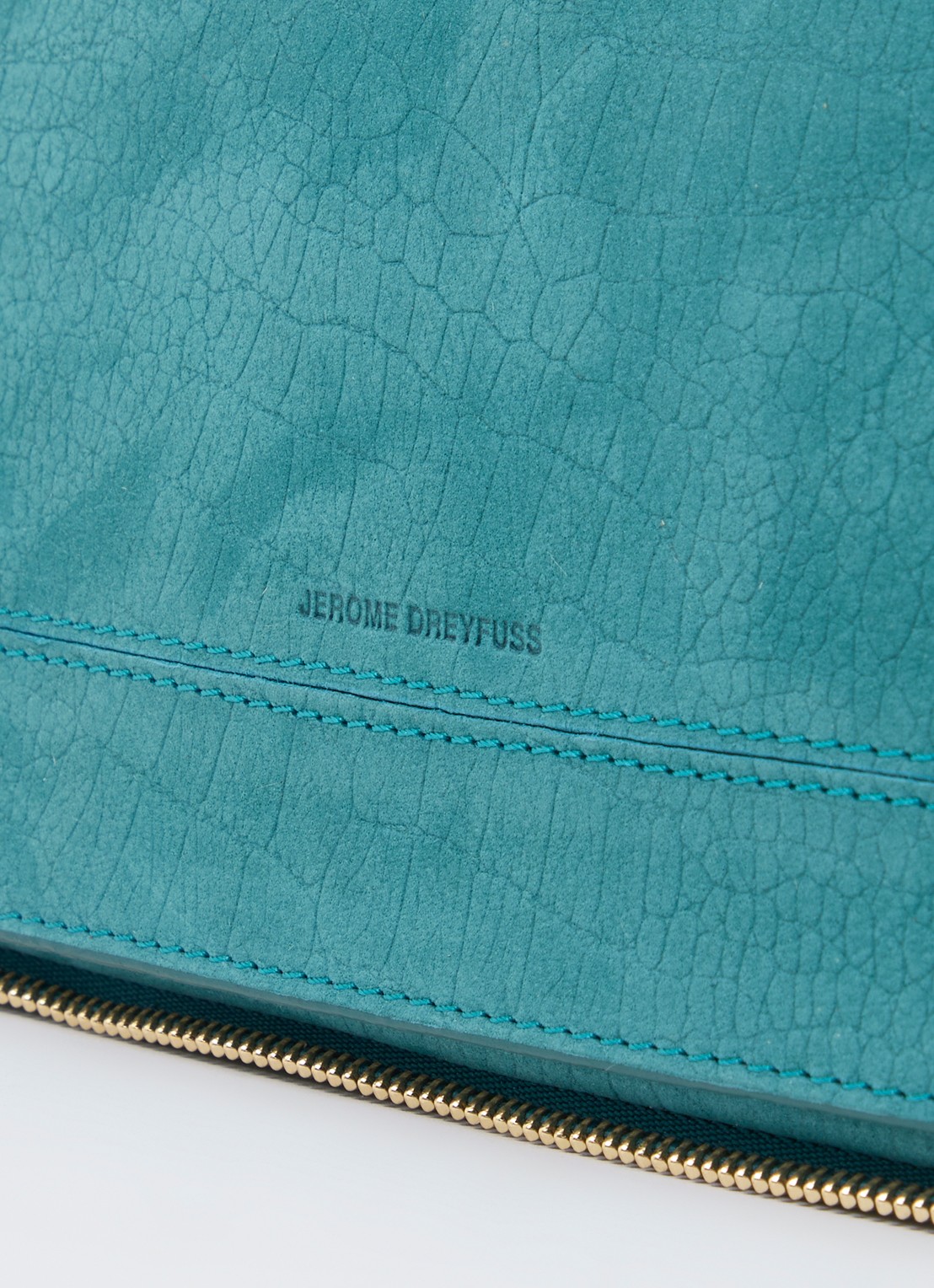 Jérôme Dreyfuss Bobi S crossbodytas van suède met crocostructuur - detail 3 turquoise