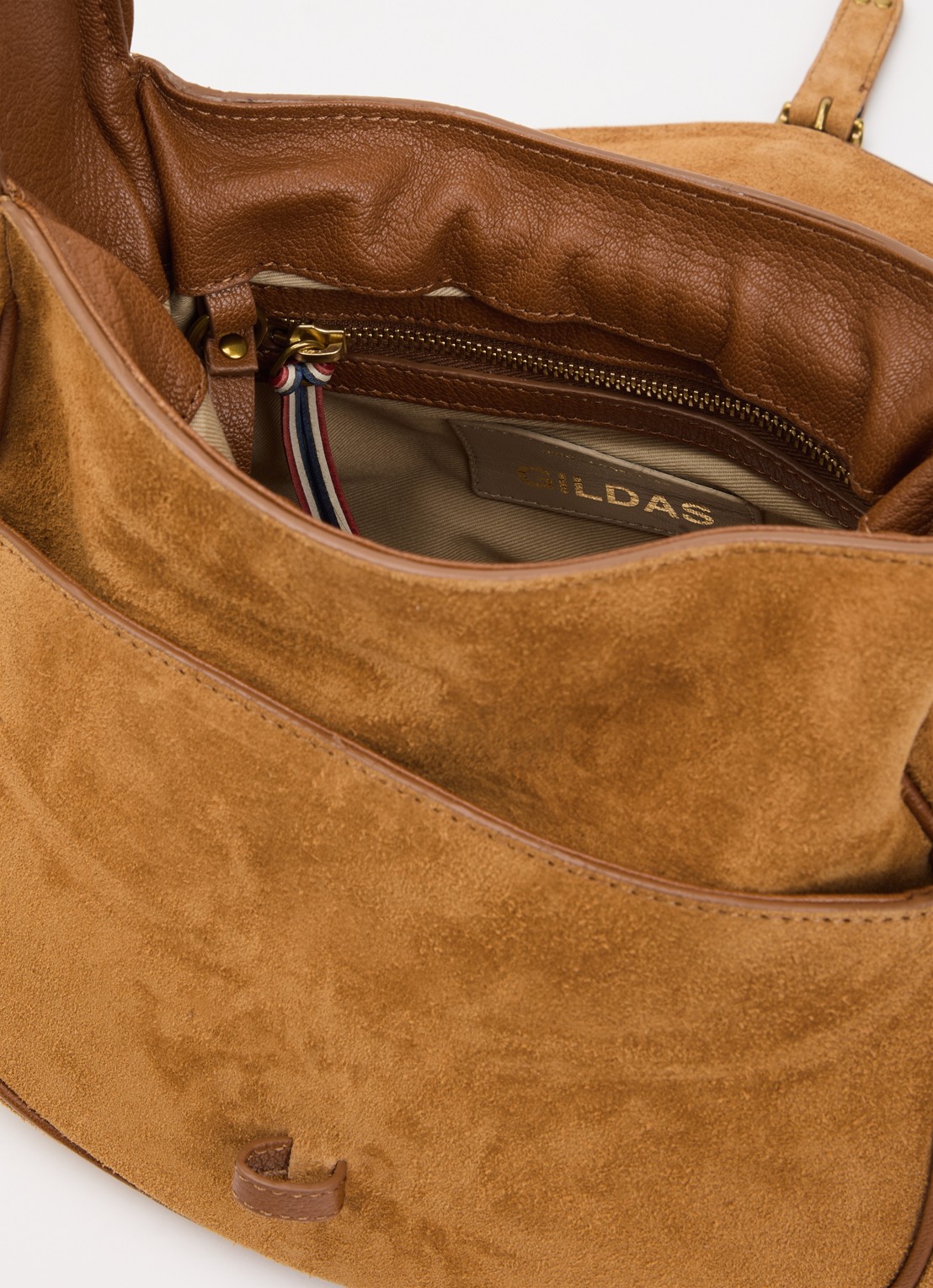 Jérôme Dreyfuss Gildas schoudertas van kalfssuède - detail 3 beige