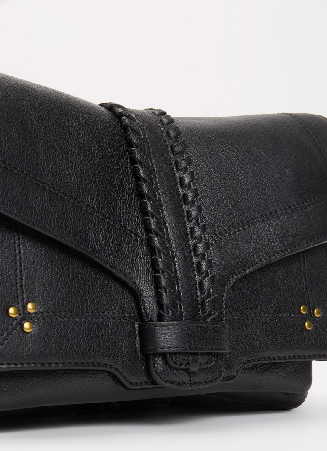 Jérôme Dreyfuss Harry M schoudertas van leer met verstelbare schouderriem en studs - detail 4 zwart