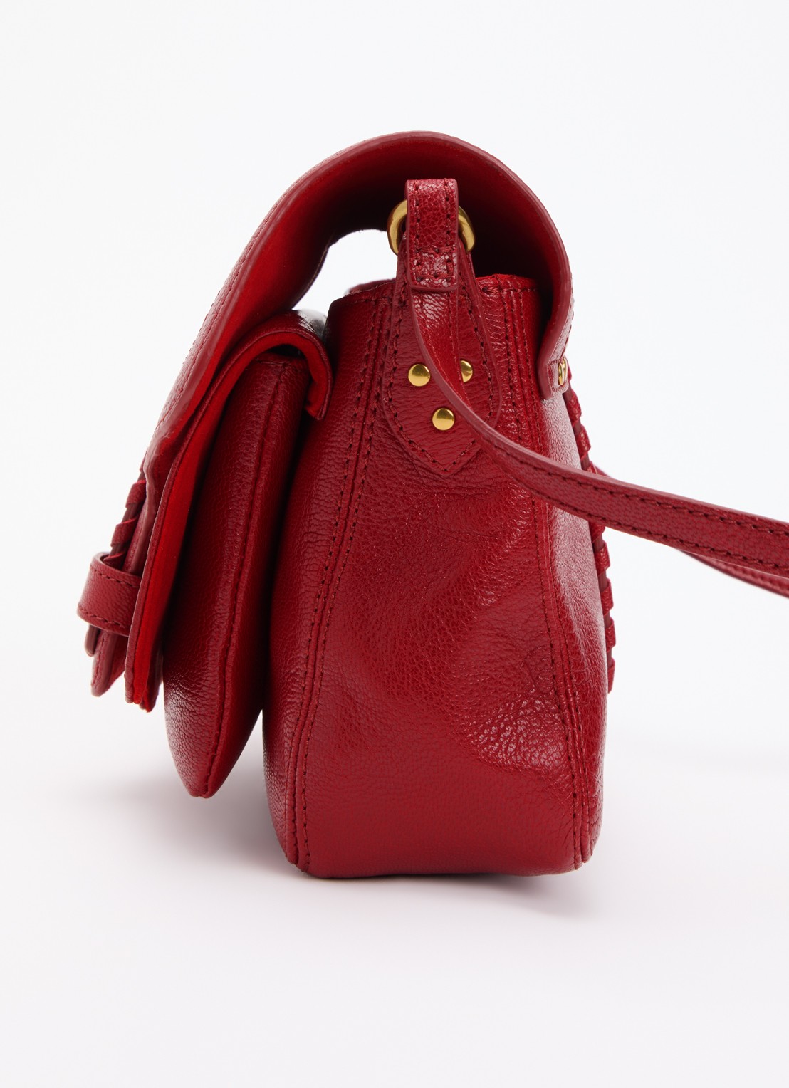 Jérôme Dreyfuss Harry S crossbodytas van geitenleer met verstelbare schouderriem - detail 4 rood