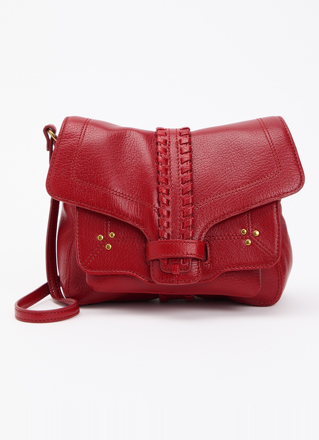 Jérôme Dreyfuss Harry S crossbodytas van geitenleer met verstelbare schouderriem - voorkant 2 rood
