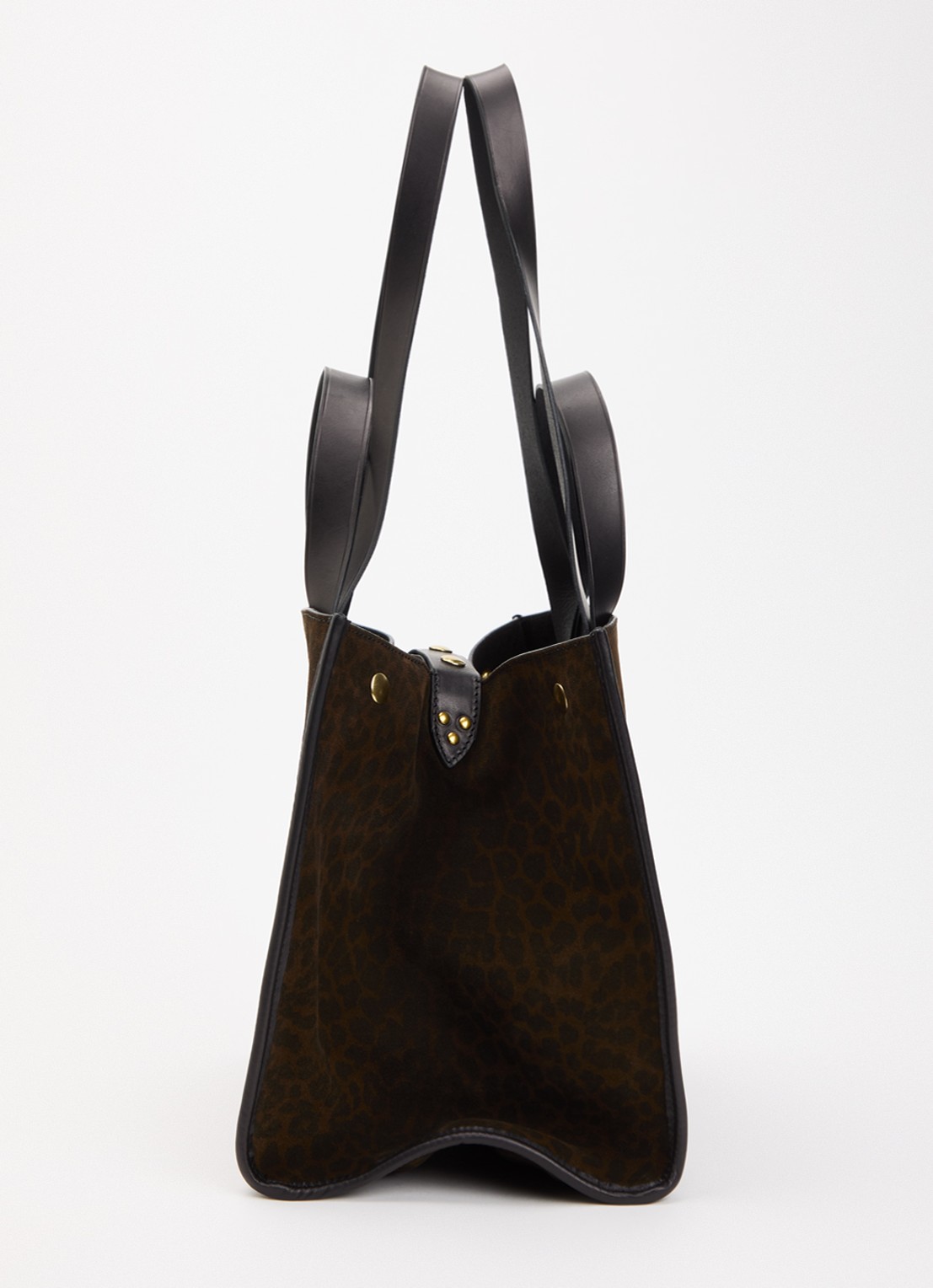 Jérôme Dreyfuss Léon M shopper van kalfssuède met uitneembaar etui - detail 3 donkerbruin