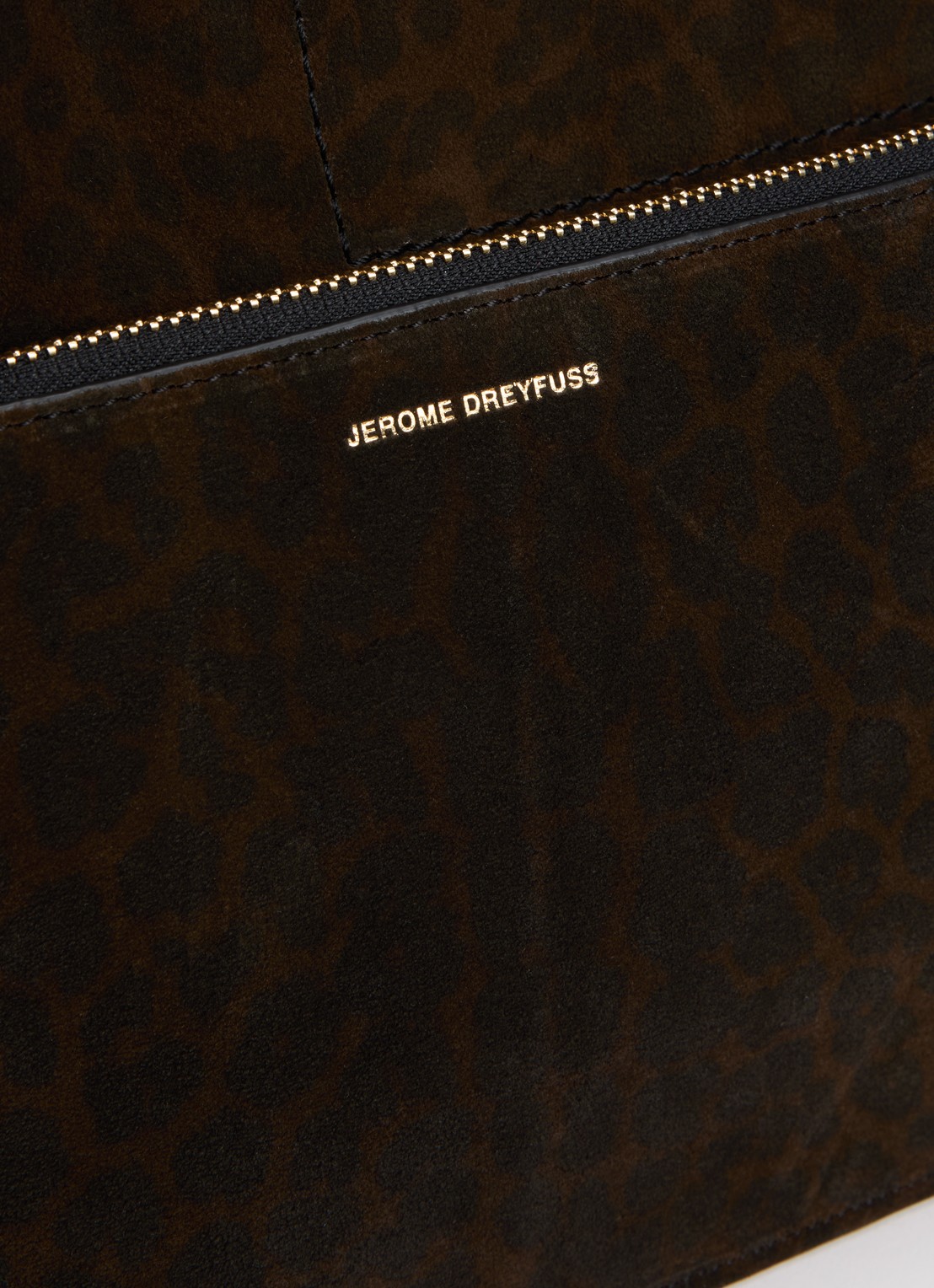 Jérôme Dreyfuss Léon M shopper van kalfssuède met uitneembaar etui - detail 4 donkerbruin