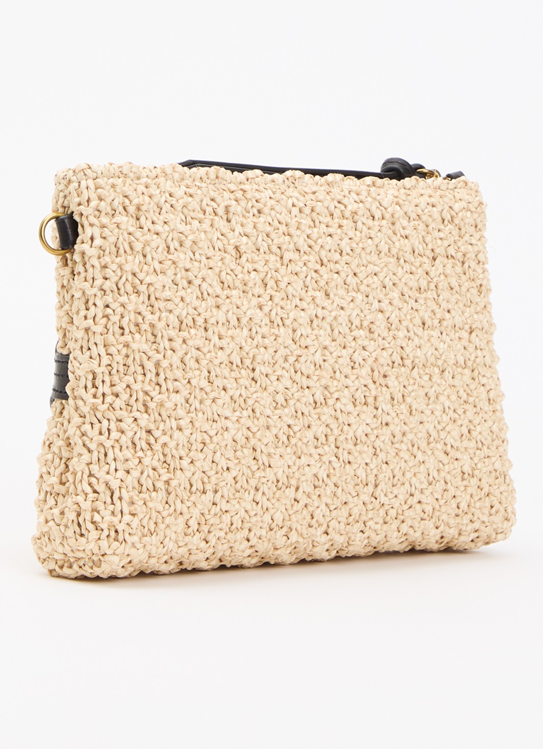Jérôme Dreyfuss Lucky clutch van raffia - achterkant 5 beige