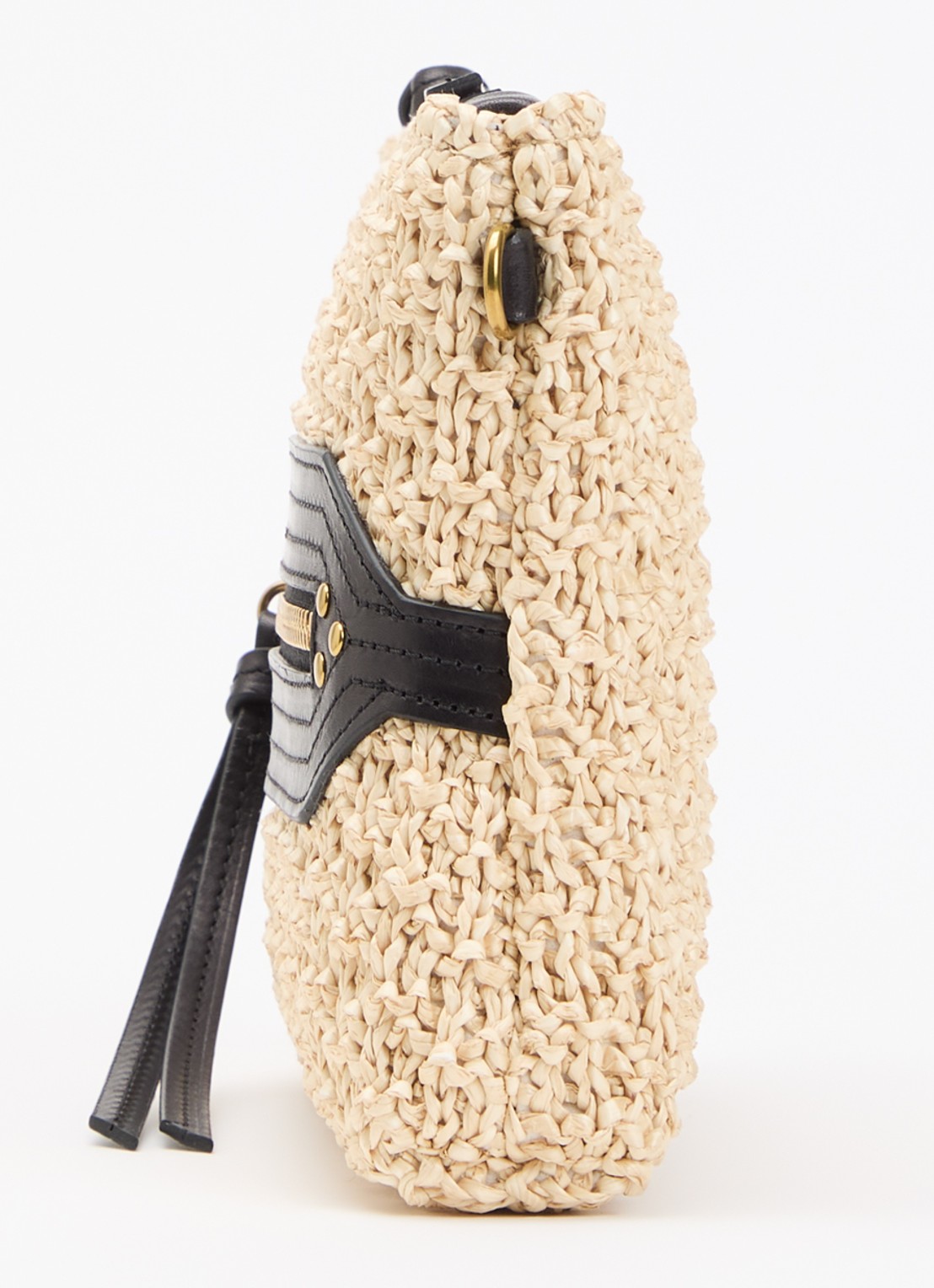 Jérôme Dreyfuss Lucky clutch van raffia - detail 2 beige