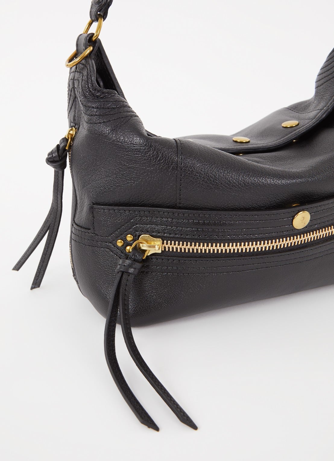 Jérôme Dreyfuss Lucky Hobo schoudertas van geitenleer - detail 3 zwart