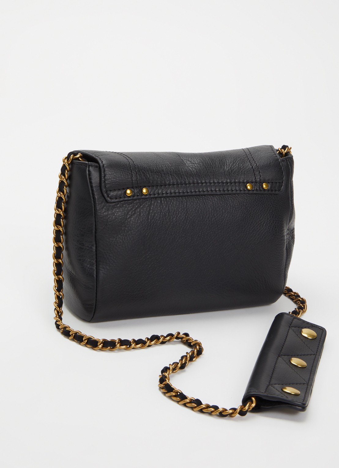 Jérôme Dreyfuss Lulu crossbodytas van kalfsleer met geitenleren details - achterkant zwart