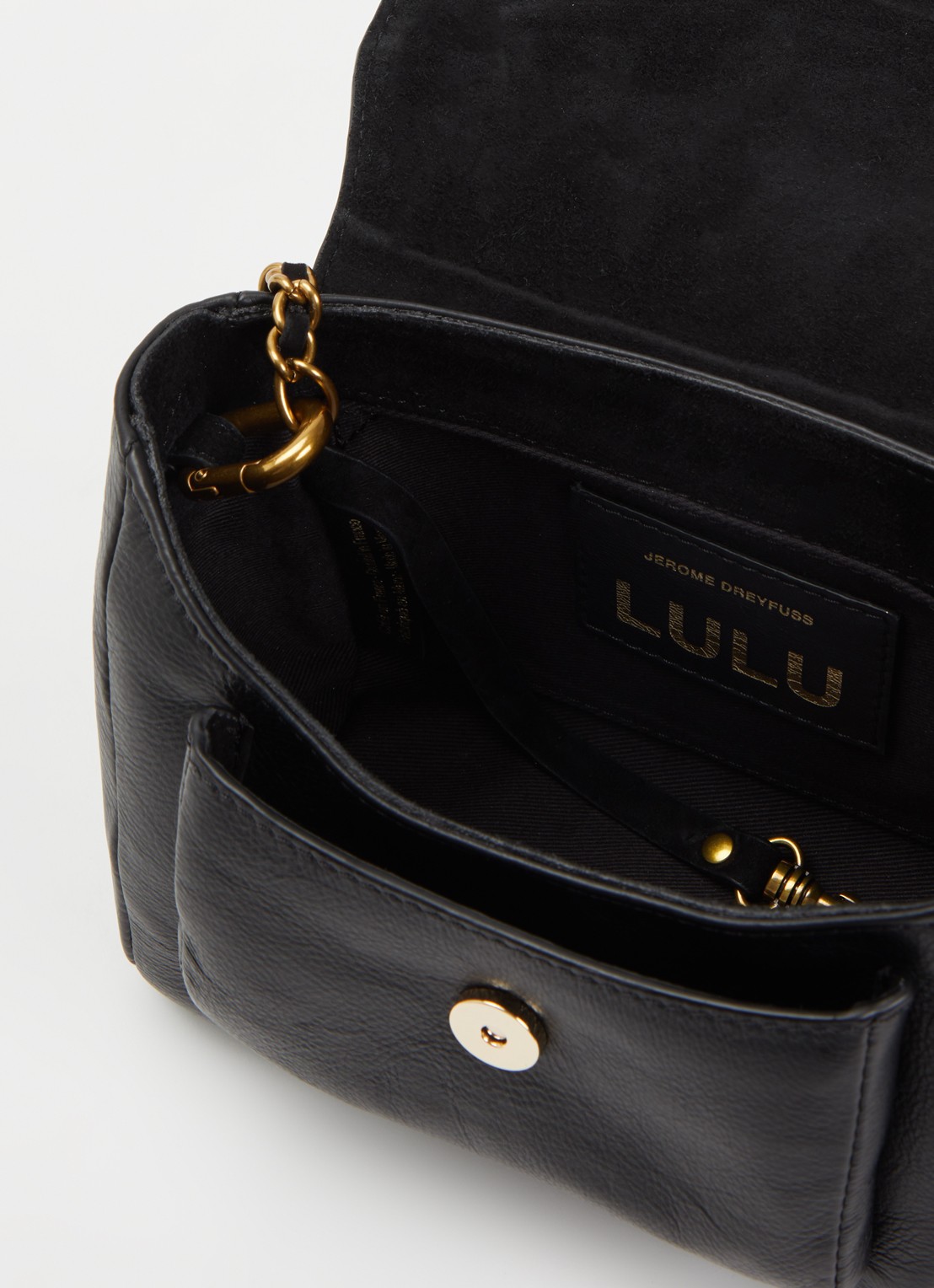 Jérôme Dreyfuss Lulu crossbodytas van kalfsleer met geitenleren details - detail 5 zwart