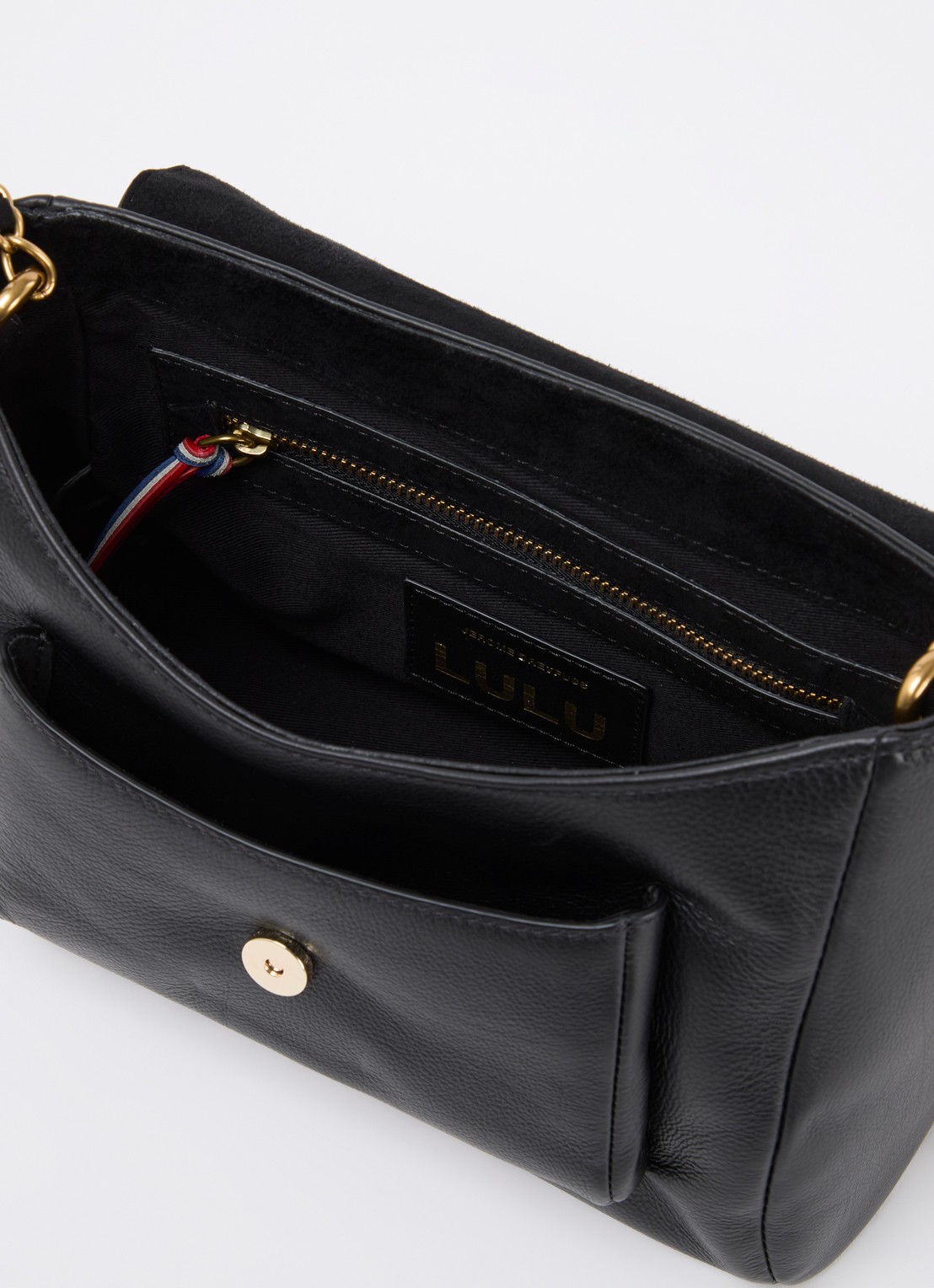 Jérôme Dreyfuss Lulu M crossbodytas van kalfsleer met details van geitenleer - detail 2 antraciet