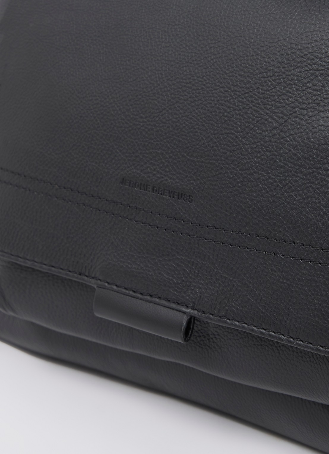 Jérôme Dreyfuss Lulu M crossbodytas van kalfsleer met details van geitenleer - detail 4 antraciet