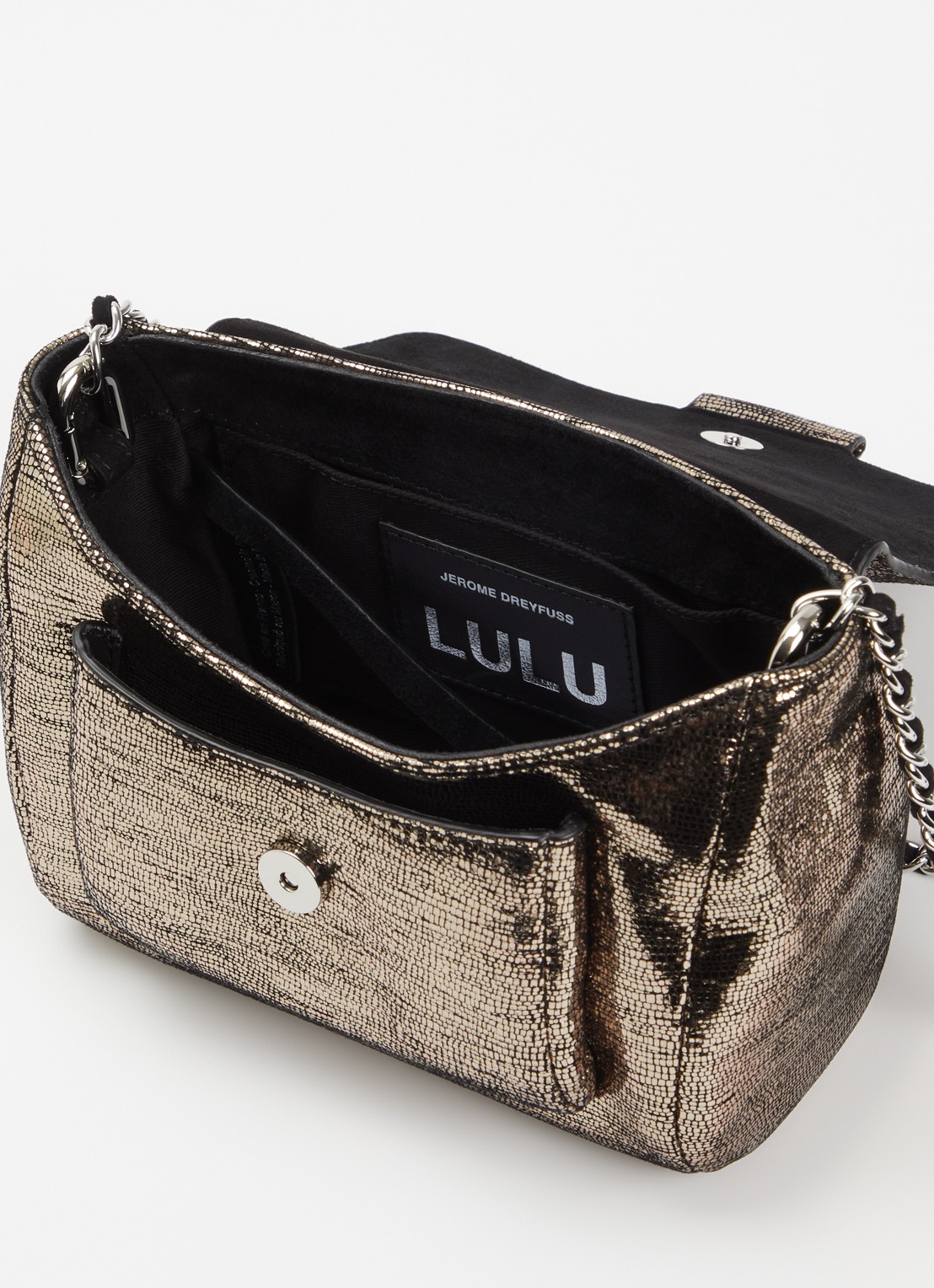 Jérôme Dreyfuss Lulu S crossbodytas van geitenleer - detail 4 goud