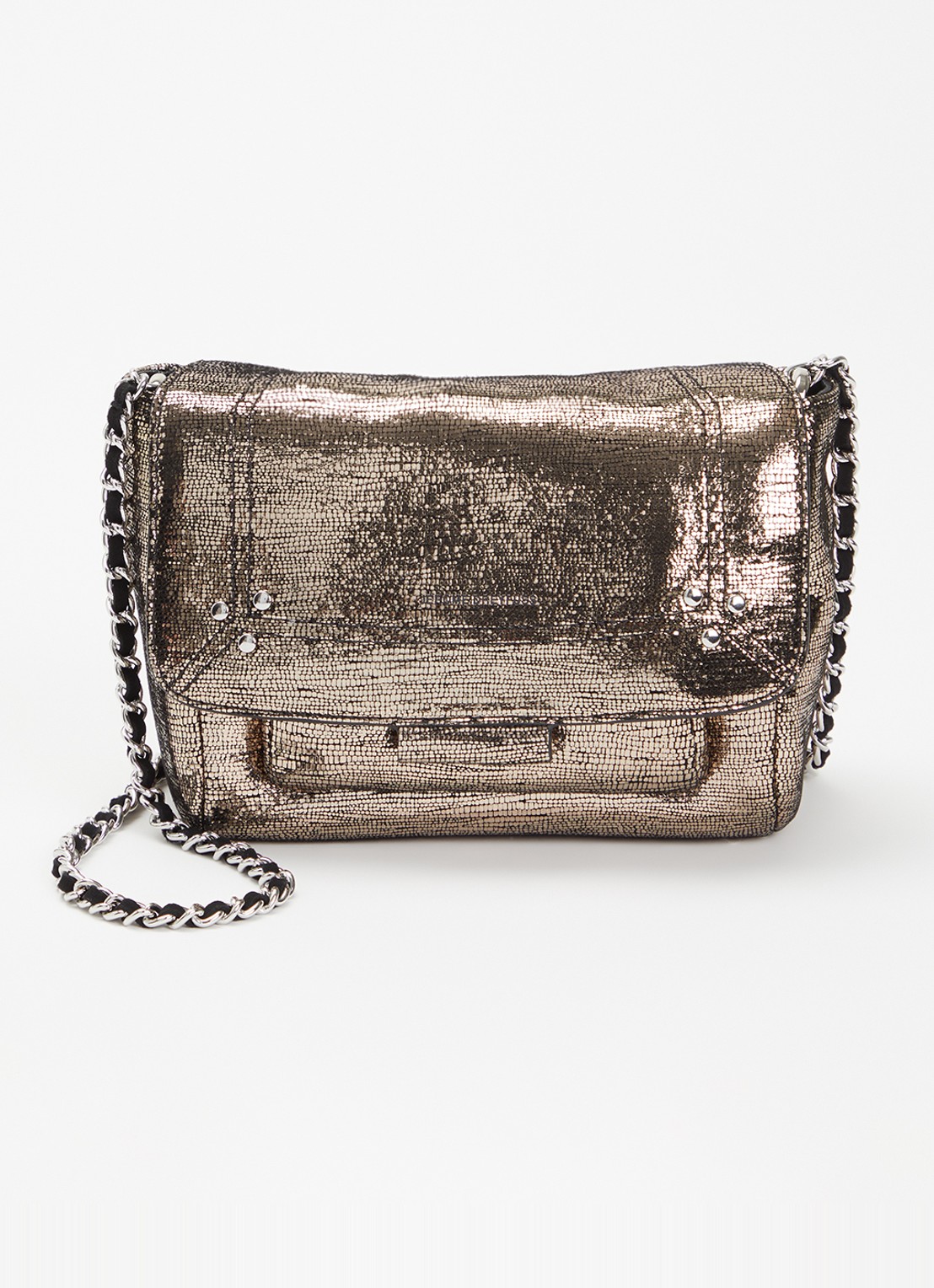 Jérôme Dreyfuss Lulu S crossbodytas van geitenleer - voorkant goud