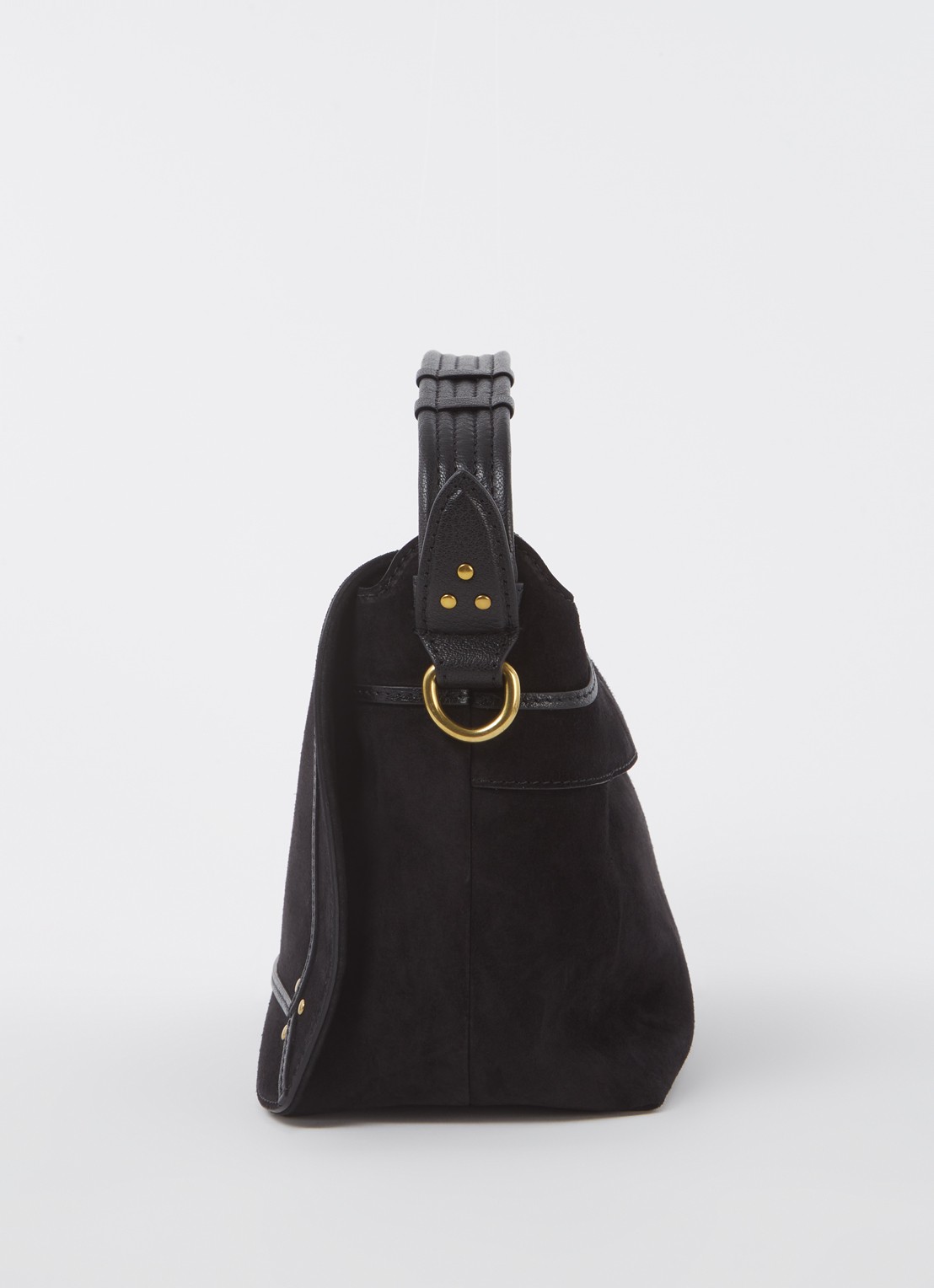 Jérôme Dreyfuss Pepito M crossbodytas van kalfssuède met geitenleren details - detail 4 zwart