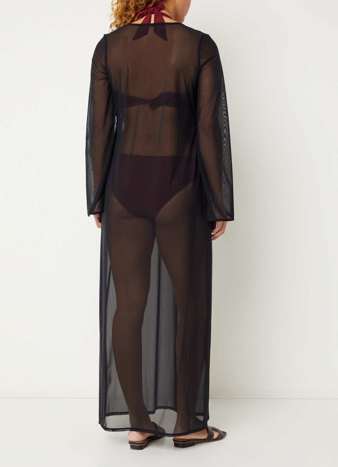 JETS Australia Coverup slipdress van mesh - achterkant 4 zwart
