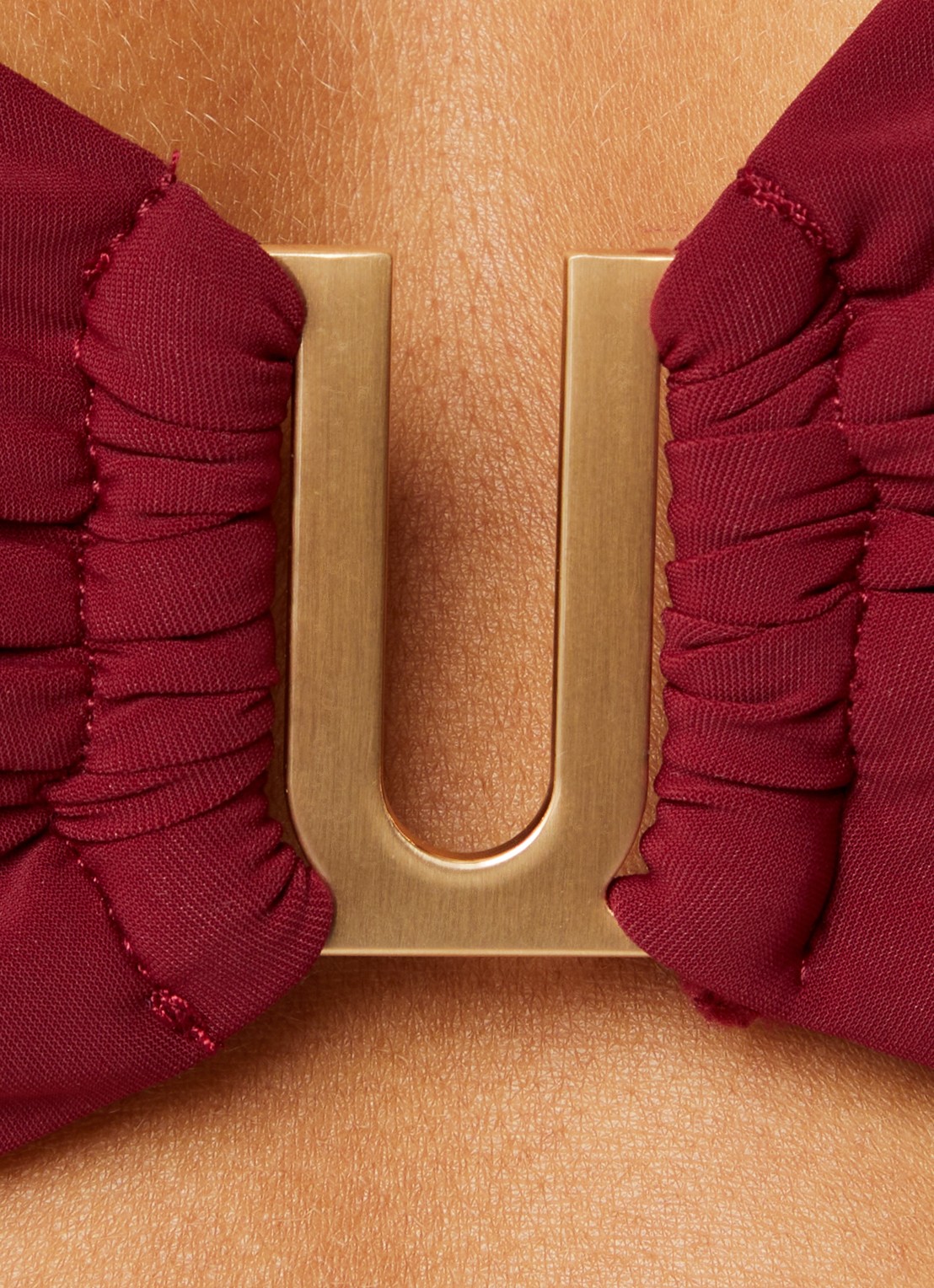 JETS Australia Halter bikinitop met uitneembare vulling - detail 4 bordeauxrood