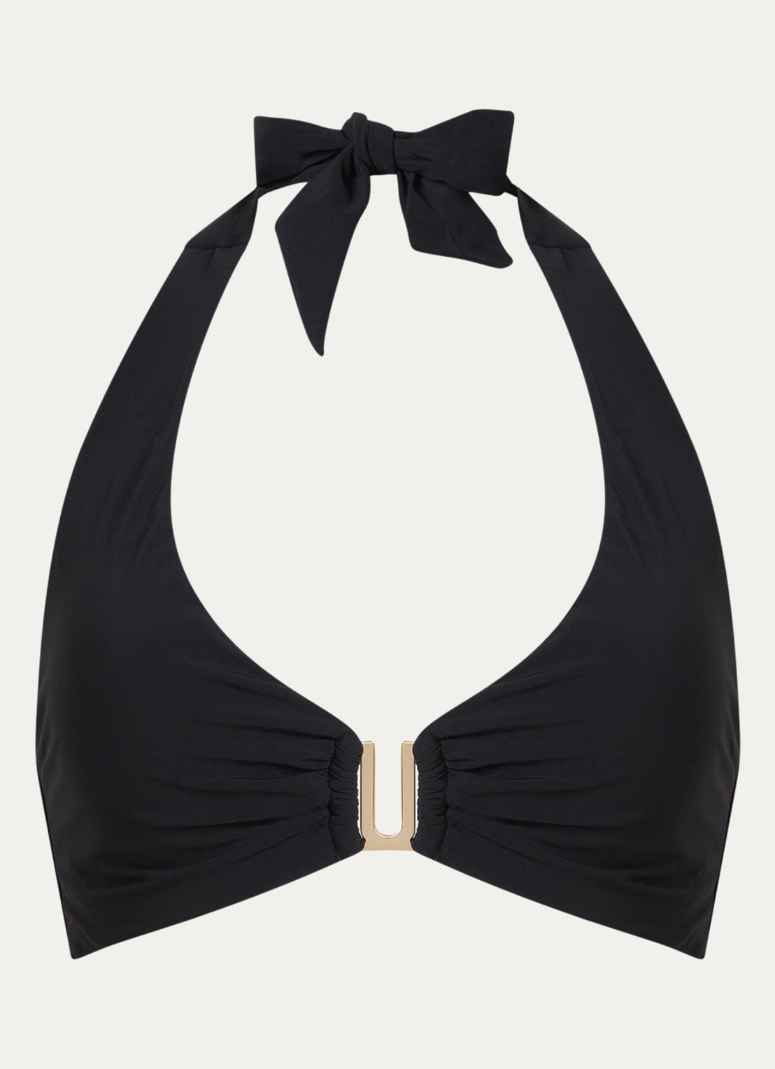 JETS Australia Jetset halter bikinitop met uitneembare vulling - voorkant 4 zwart