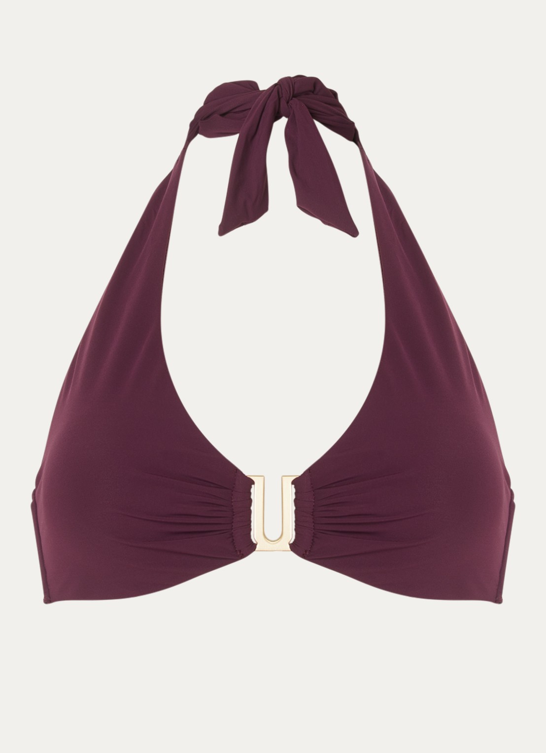 JETS Australia Jetset halter bikinitop met uitneembare vulling - voorkant 2 aubergine