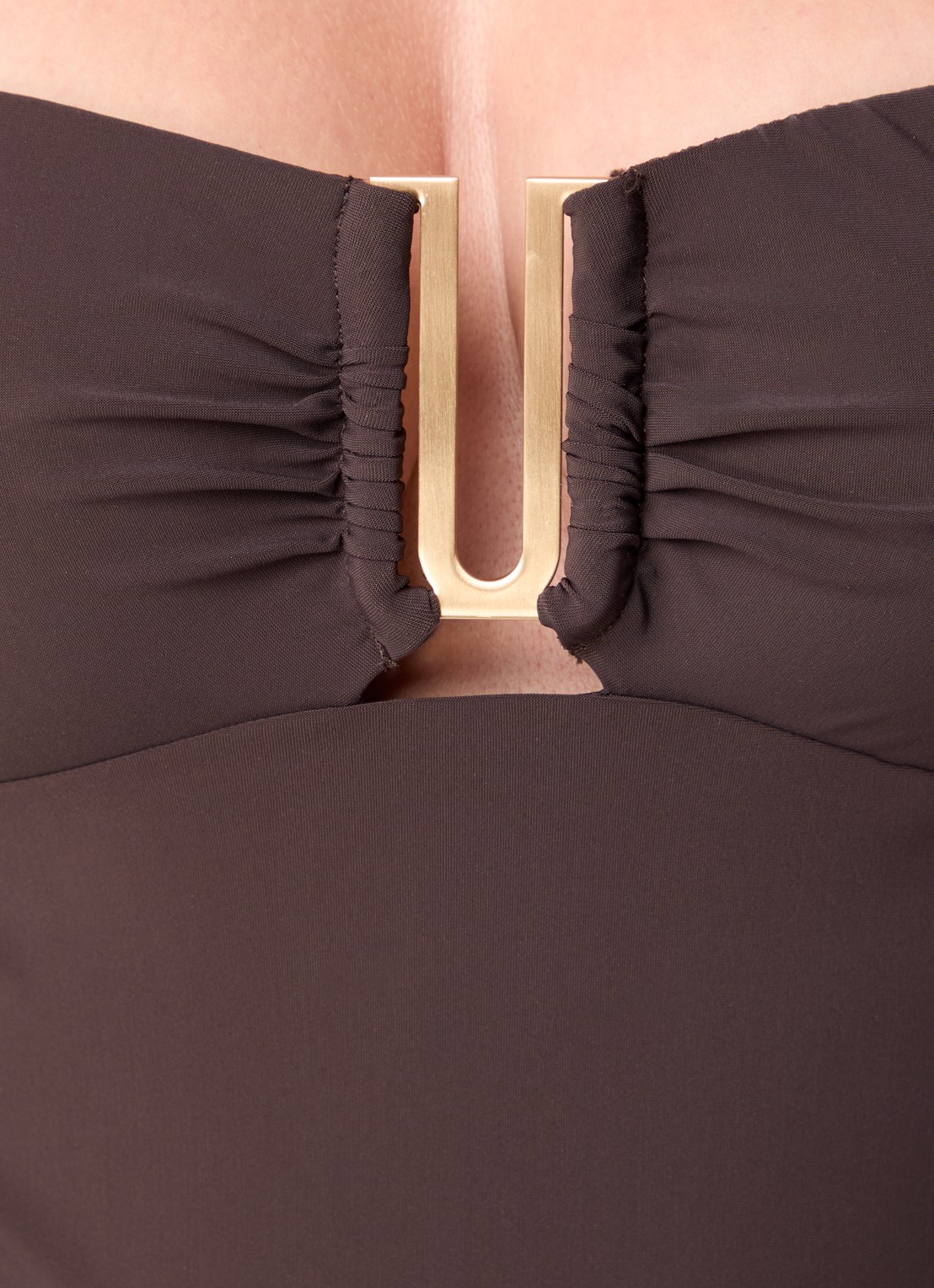 JETS Australia Jetset voorgevormd bandeau badpak met afneembare bandjes - detail 4 chocoladebruin