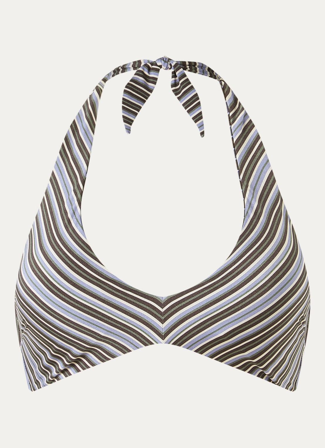 JETS Australia Laelia reversible halter bikinitop met streepprint - voorkant grijs