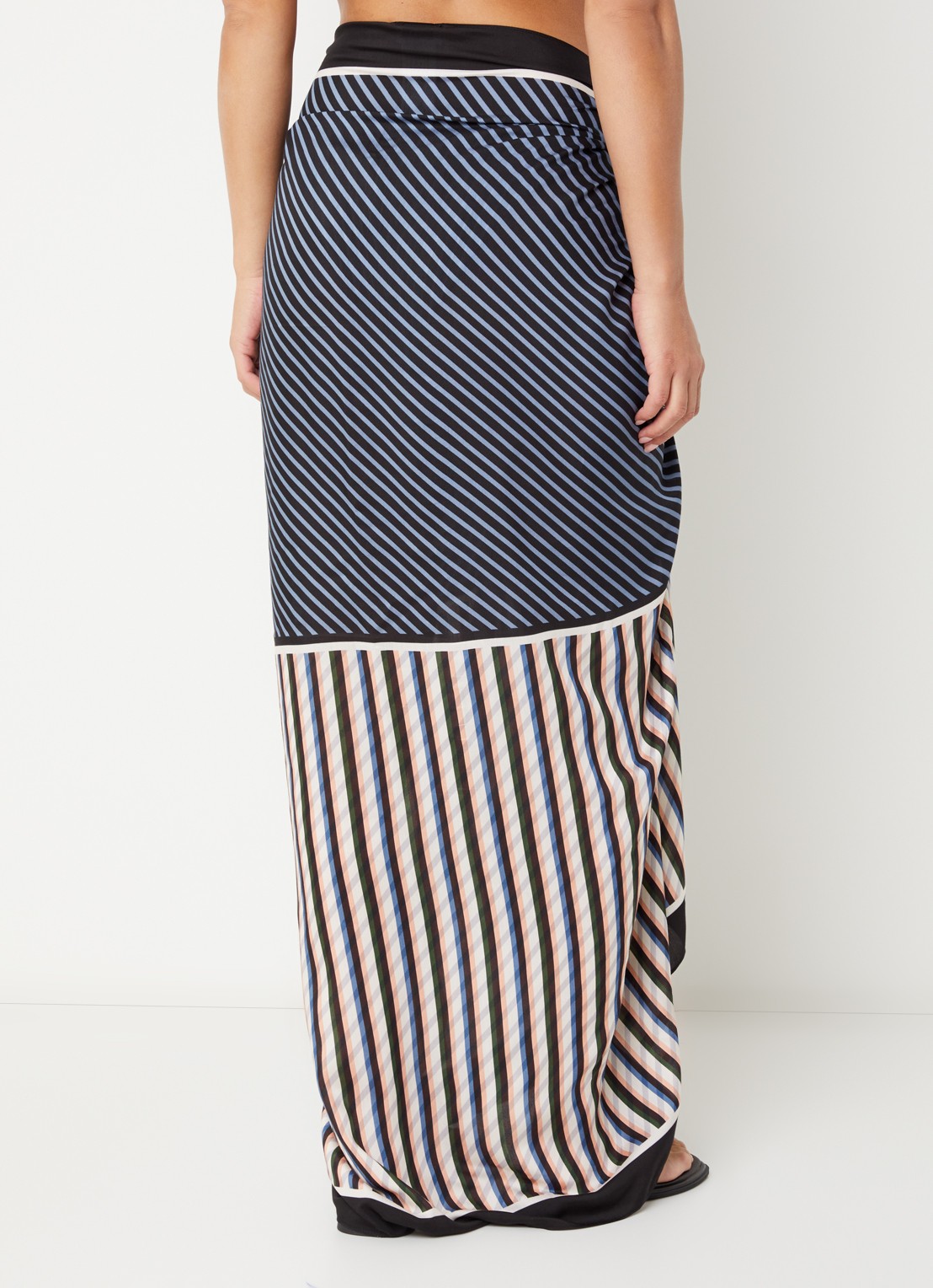 JETS Australia Laelia sarong in zijdeblend met streepprint 185 x 125 cm - achterkant multicolor