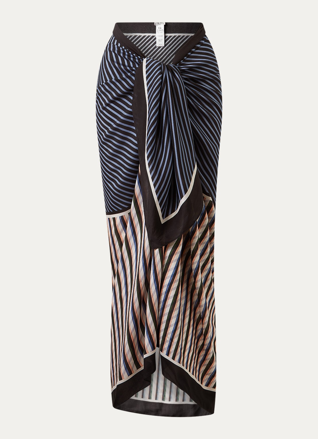 JETS Australia Laelia sarong in zijdeblend met streepprint 185 x 125 cm - voorkant 3 multicolor