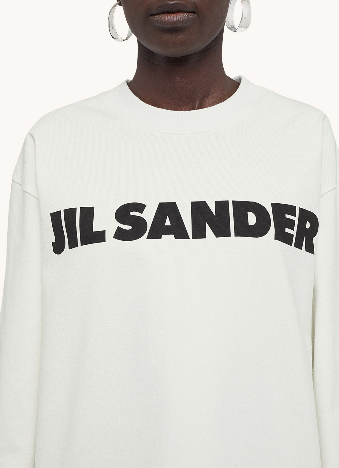 Jil Sander Longsleeve met logo - detail 3 wit