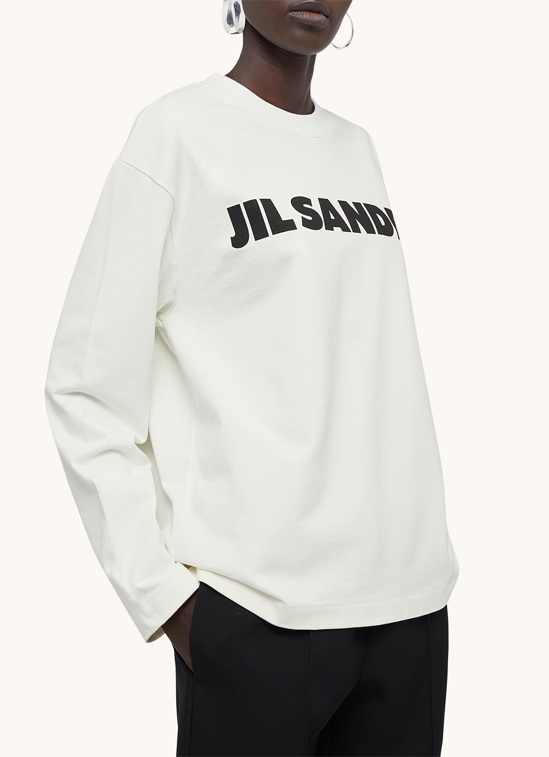 Jil Sander Longsleeve met logo - detail 4 wit