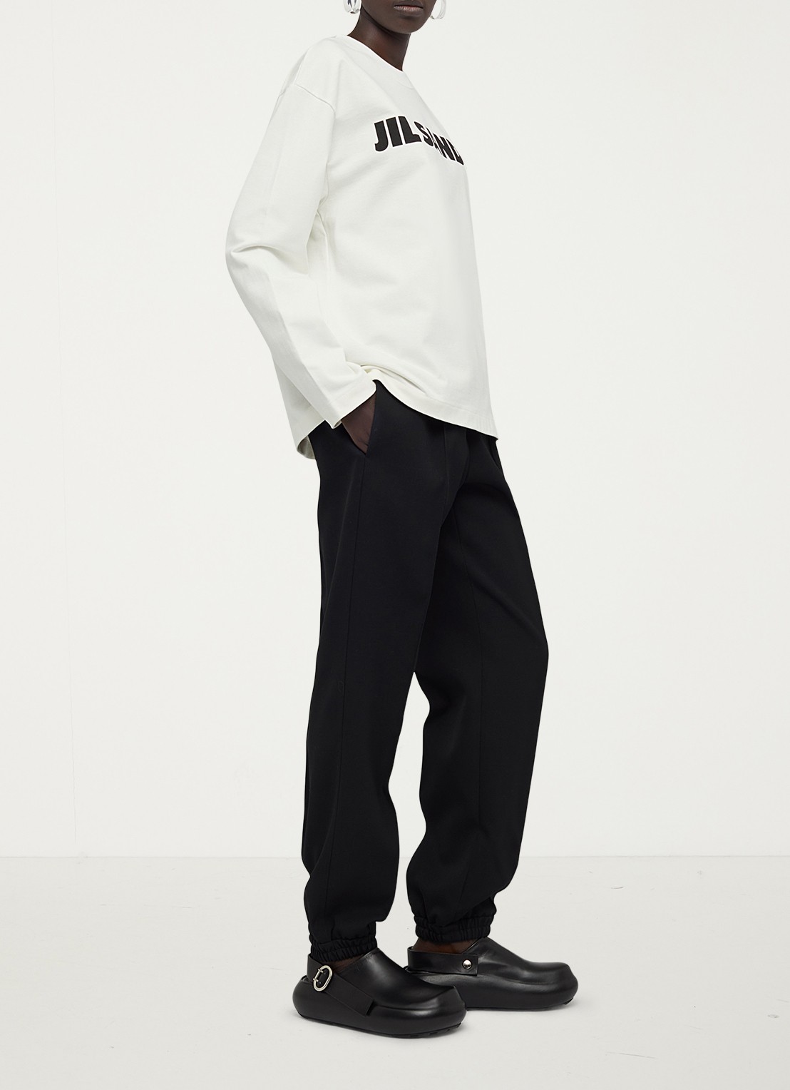 Jil Sander Longsleeve met logo - detail 6 wit