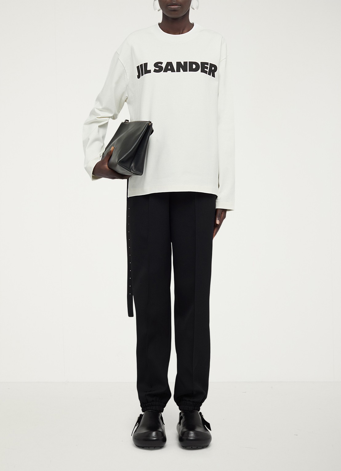 Jil Sander Longsleeve met logo - voorkant 2 wit