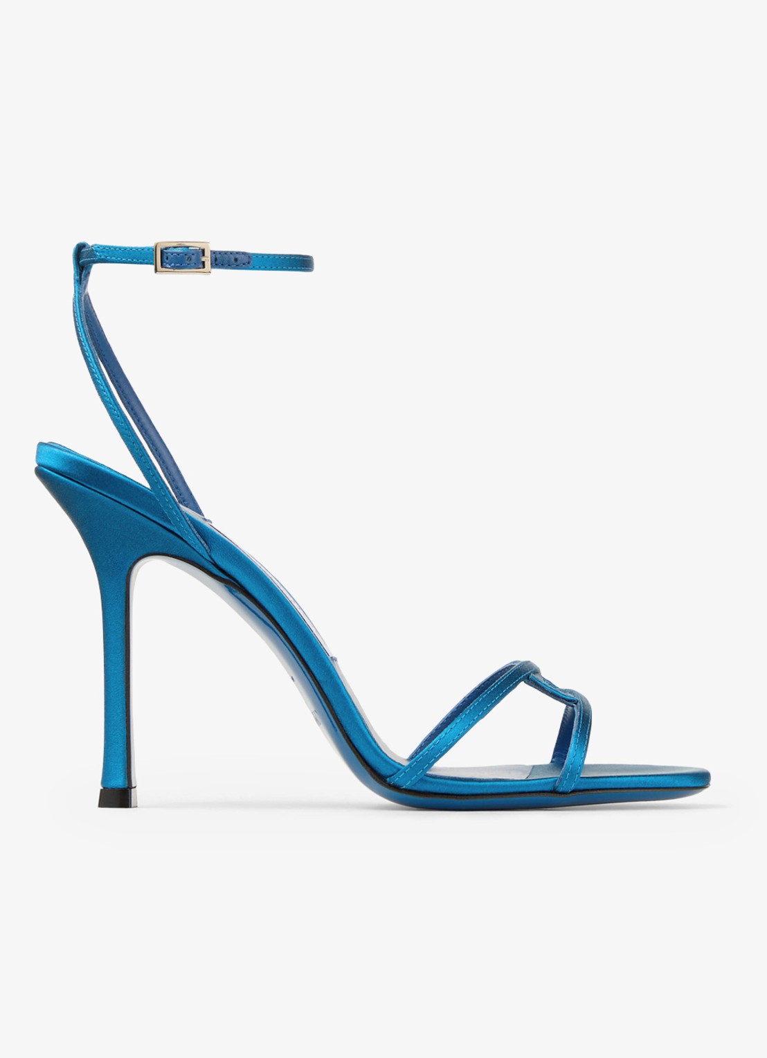 Jimmy Choo 1998 Leo 100 sandalette van satijn - voorkant 4 blauw