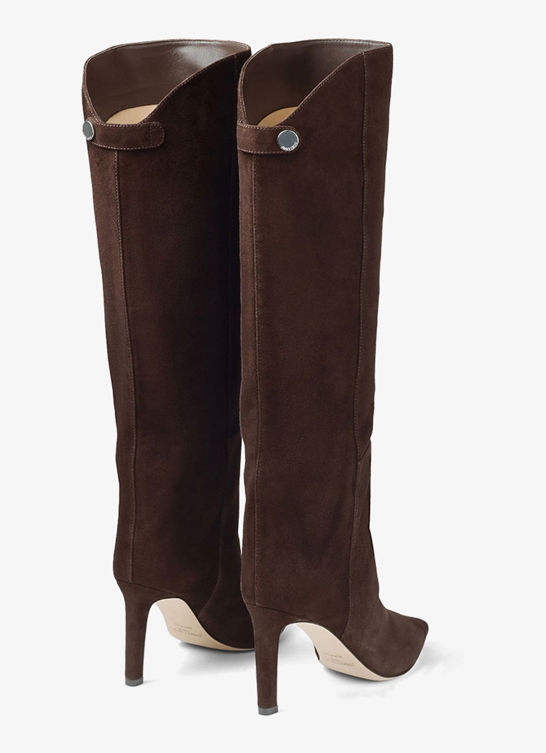 Jimmy Choo Alizze 85 overknee laars van lamssuède - achterkant 2 bruin