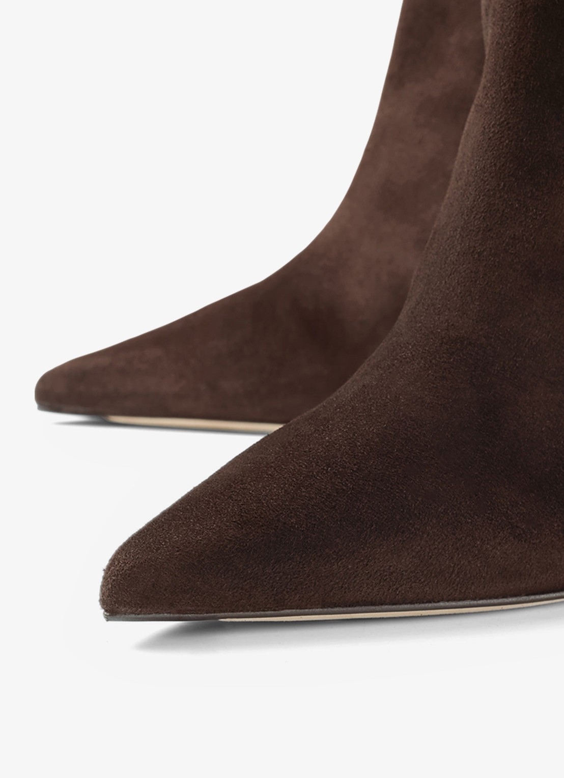 Jimmy Choo Alizze 85 overknee laars van lamssuède - detail bruin