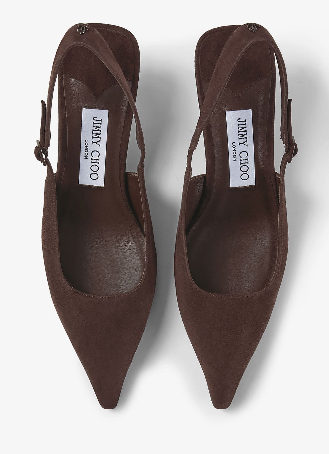 Jimmy Choo Amel 50 slingback van geitensuède - detail 5 donkerbruin