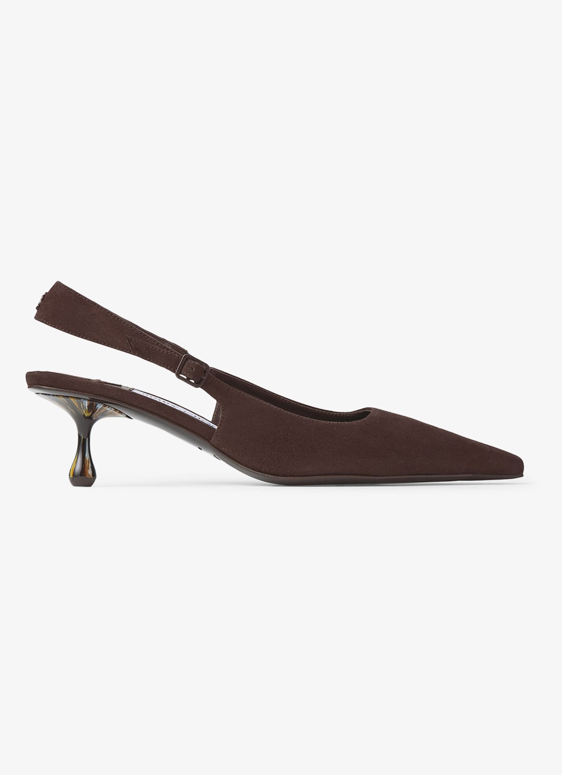 Jimmy Choo Amel 50 slingback van geitensuède - voorkant 2 donkerbruin