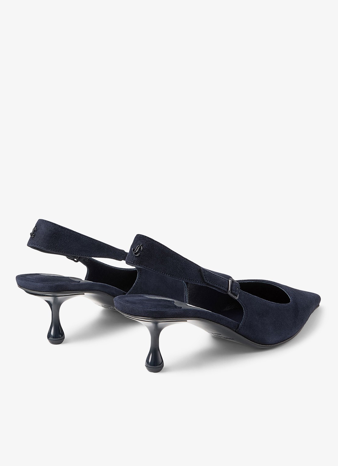 Jimmy Choo Amel 50 slingback van geitensuède - achterkant 3 donkerblauw