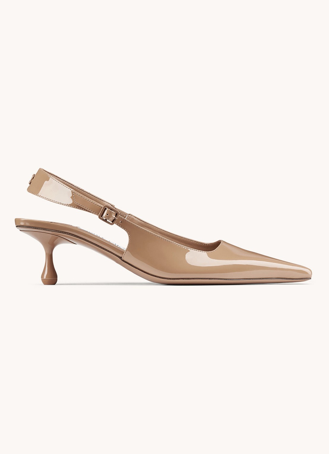 Jimmy Choo Amel 50 slingback van lakleer - voorkant 4 zand