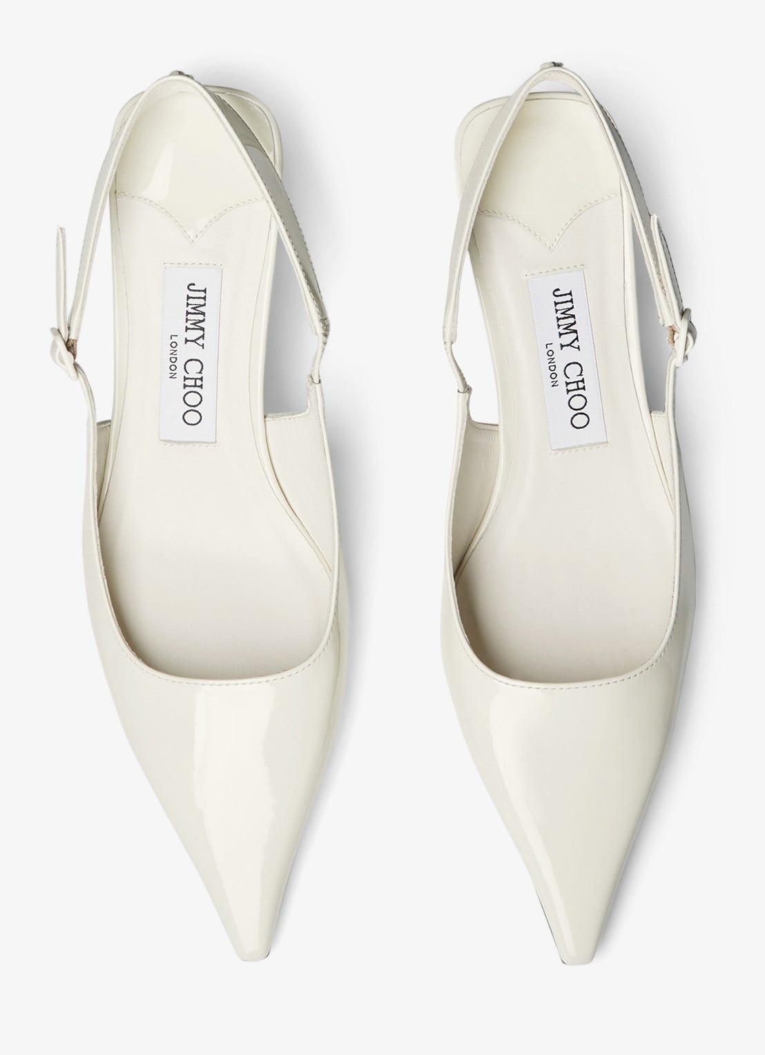 Jimmy Choo Amel 50 slingback van lakleer - detail 5 gebroken wit